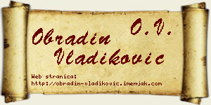 Obradin Vladiković vizit kartica